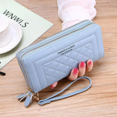 Geometric Embossed Large Capacity Coin Purse, Zipper Clutch Bag & Wallet